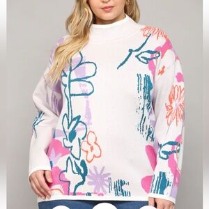 CURVY MOCK NECK LONG SLEEVE SWEATER BY FATE size 3X NEW WITH TAG
